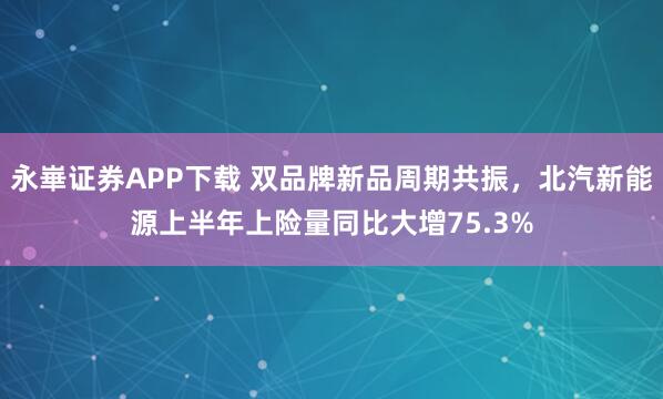 永崋证券APP下载 双品牌新品周期共振，北汽新能源上半年上险量同比大增75.3%